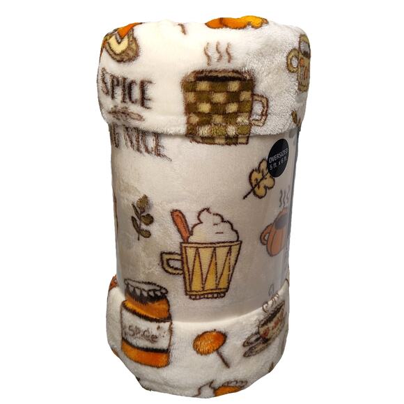 The Big One Pumpkin Spice Oversized Supersoft Plush Throw Blanket - Picture 3 of 6